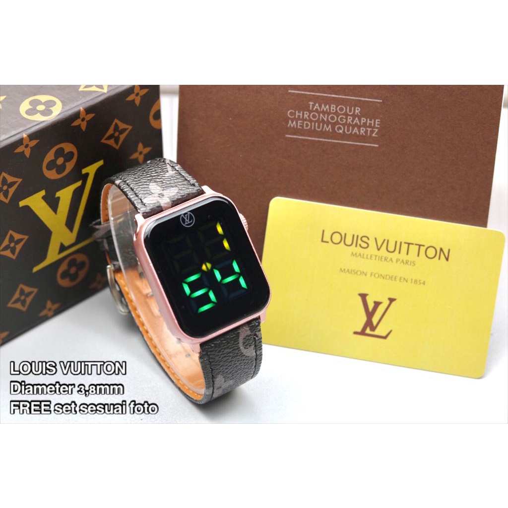 Best Seller ( COD ) Jam Tangan Wanita Louis Vuitton LV 100998 YK LED Touch Screen Free Baterai Box