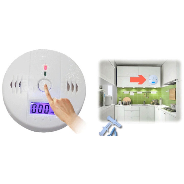 LESHP Carbon Monoxide Smoke Alarm Detector / Detektor CO2 - EN50291 - White