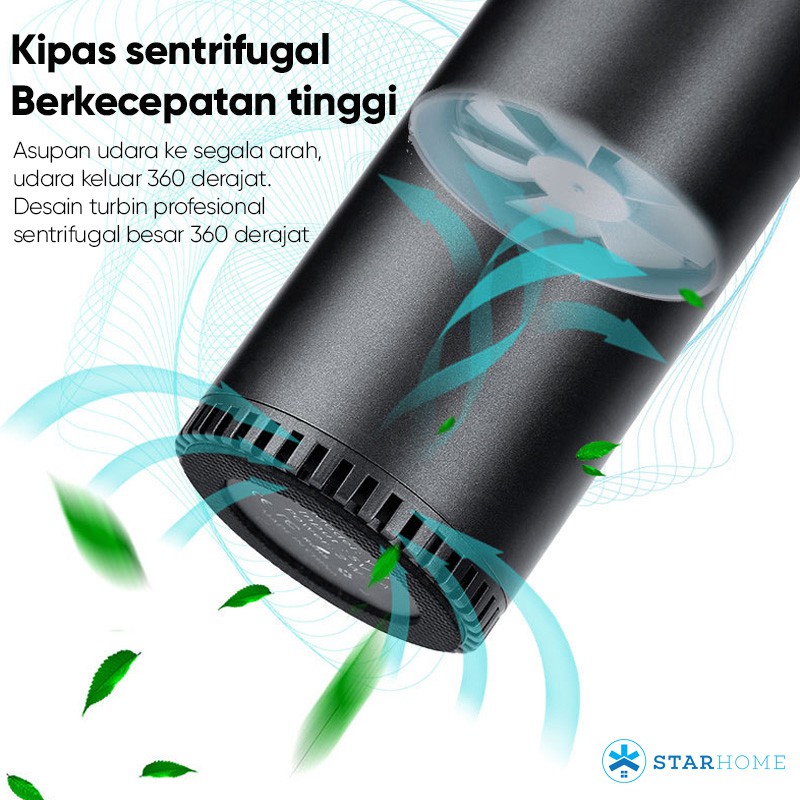 Pembersih Udara Car Air Purifier StarHome Penyaring Penjernih Udara dengan Saringan HEPA Filter