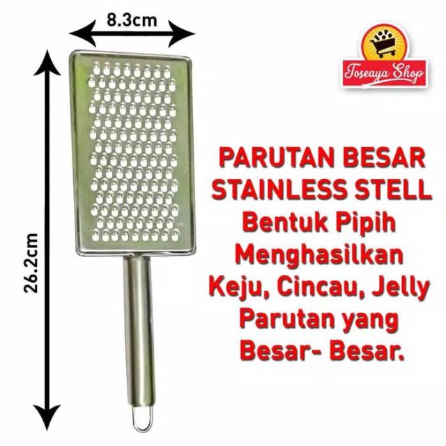 

Parutan Besar Stainless Steel untuk Parut Cincau - Jelly - Keju