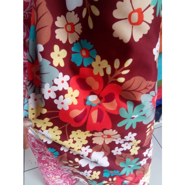 kain sprei katun polimicro dispersey motif bunga