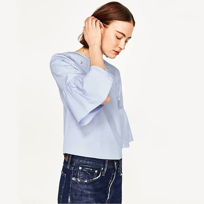 berkualitas Fashion wanita import / baju formal / zara - Biru Muda