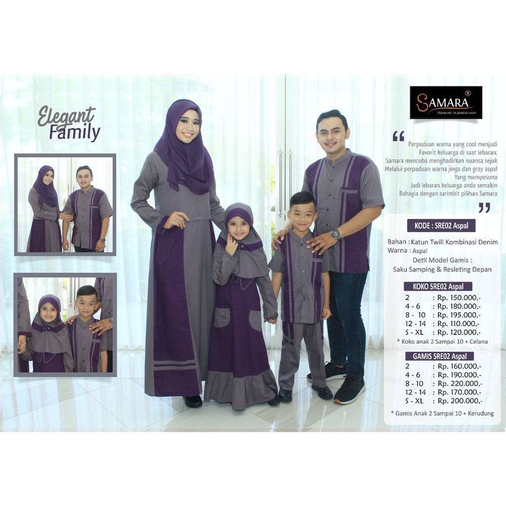 Model Baju Couple Keluarga Nibras Sarkel 36 Putih Sarimbit Muslim