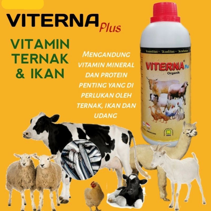 Viterna Plus Vitamin Ternak Untuk Ikan Sapi Ayam Kambing Domba Bebek Unggas Babi Kelinci Kuda Unta P