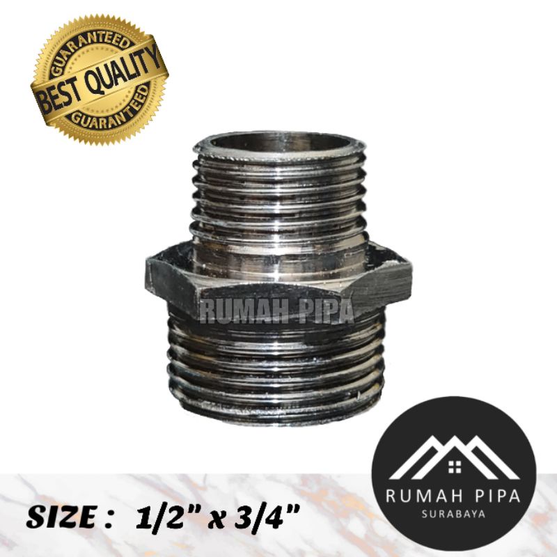 Double nepel 1/2” x 3/4” - KROM