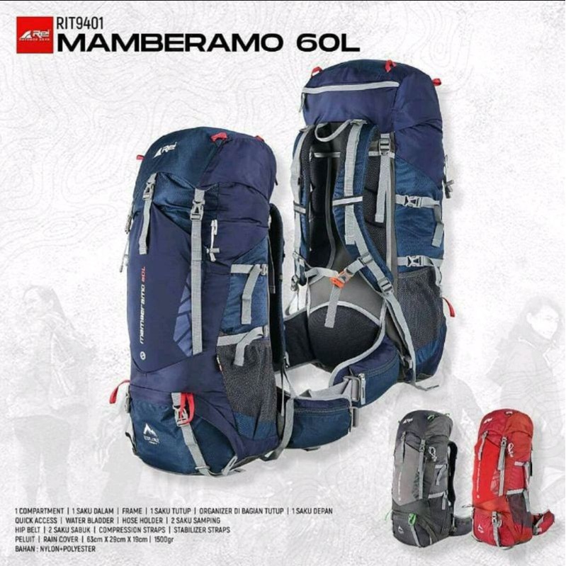 Tas Carrier/Tas Gunung Arei Mamberamo 60L