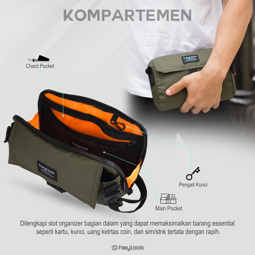 Handbag Pria Clutch Pria Anti Air Sling Pouch Tahan Air Rover 2 in 1 Bisa Selempang Tas Tangan Waterproof Pria Wanita