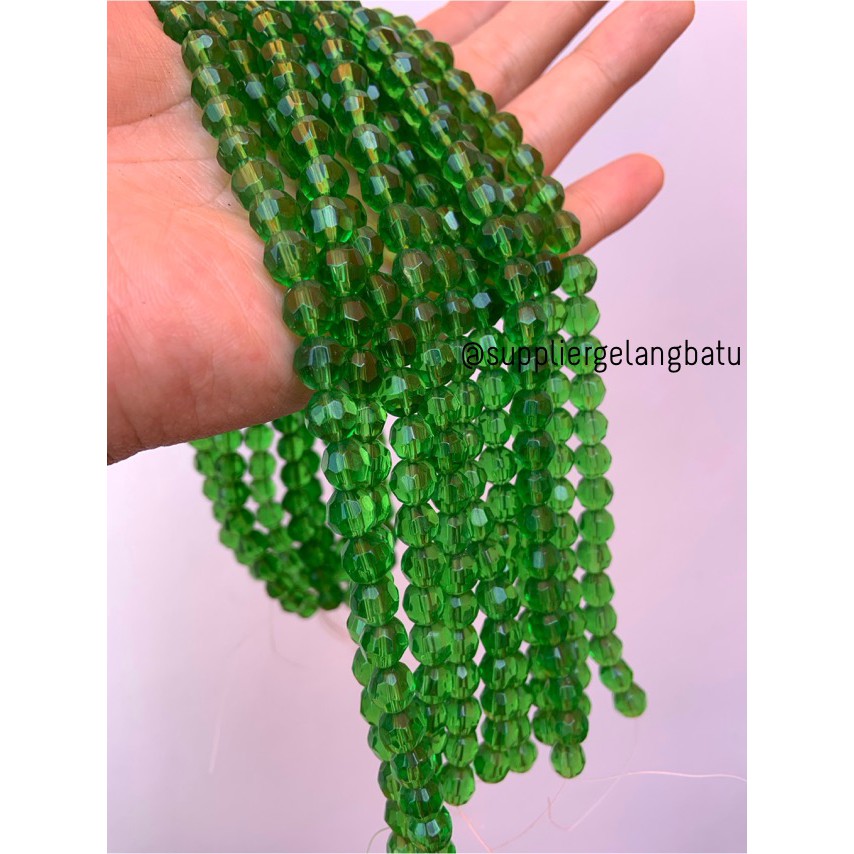 kristal bola dunia cutting 8mm Green quartz hijau kuarsa ceko bulat