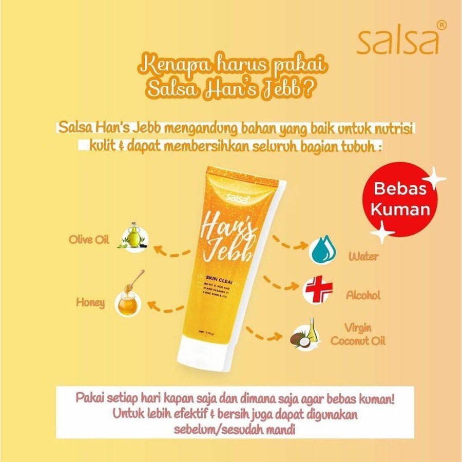 ✿ MADAME ✿ SALSA HANS JEBB GEL SKIN CLEANSER PERONTOK DAKI LULUR TANPA BILAS BPOM