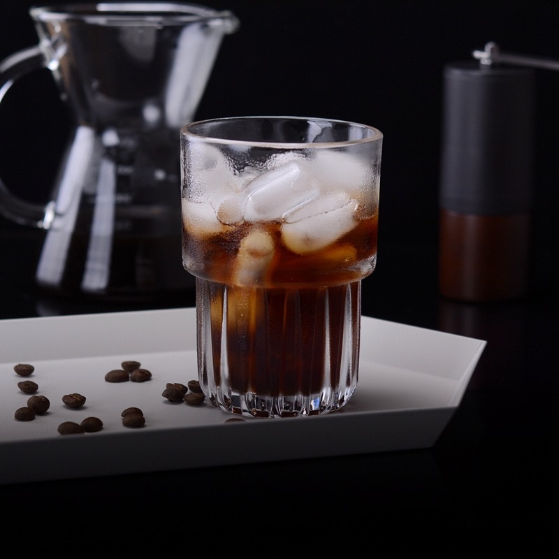 Gelas kopi Kristal Borosilicate anti panas 320ml gelas belimbing anti pecah beling crystal Gelas Unik Kopi Teh Minuman Borosilicate Glass 320 mlHeat-resistant Wall Glass Cold Drinks Water Bottle Coffee Cup Milk Juice Cup Drinkware Tea Mugs Bar wisky