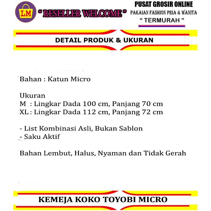 TERMURAH TERBARU Baju Muslim Pria Koko TOYOBI MICRO Bahan Katun Micro LMS 24045 24049