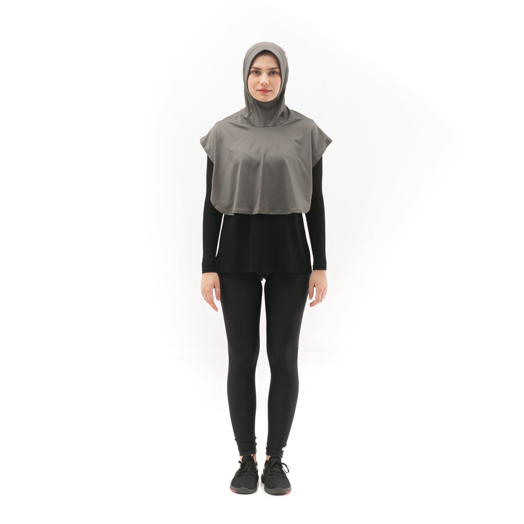 NOORE - Nadeen Sport Hijab - Dark Grey - Jilbab Olahraga-5