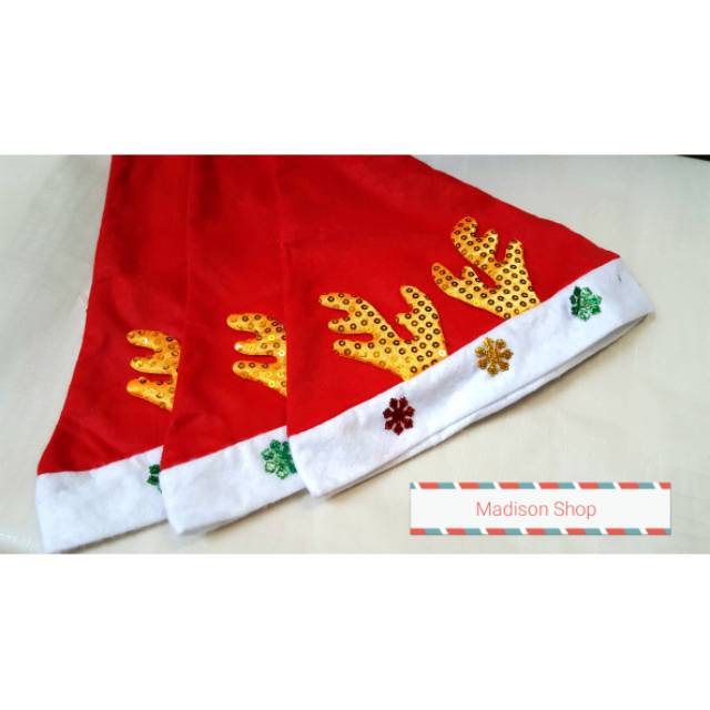 TOPI NATAL RUSA MURAH DEWASA PREMIUM CHRISTMAS HAT RAINDEER GROSIR AKSESORIES NATAL MURAH