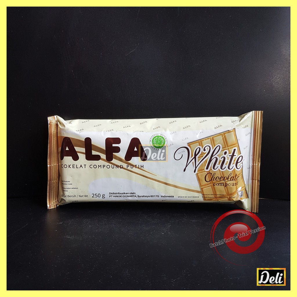 

Alfa Coklat Batang Putih Alfa 250gr / Alfa White Compound 250gr Coklat Putih Balok