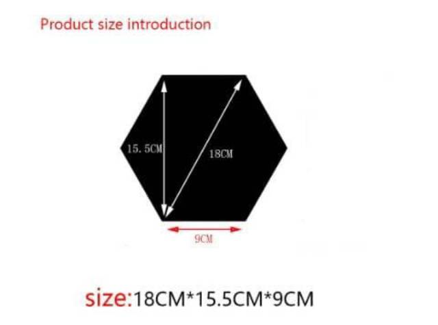 Size paling besar hiasan dinding hexagon segi enam cermin kaca wallstiker