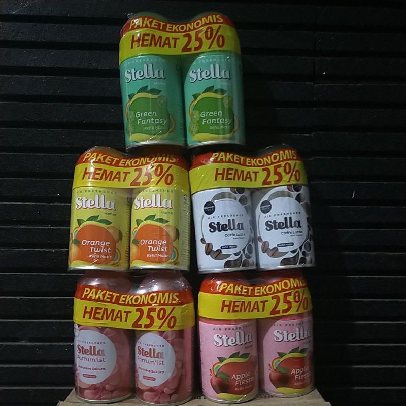 Stella matic reffil paket ekonomis (2 x 225ml)pengharum ruangan