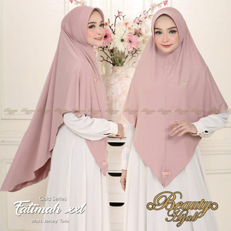 Hijab Fatimah Taro Gold XXL (Ori Beauty) / Hijab instan bergo