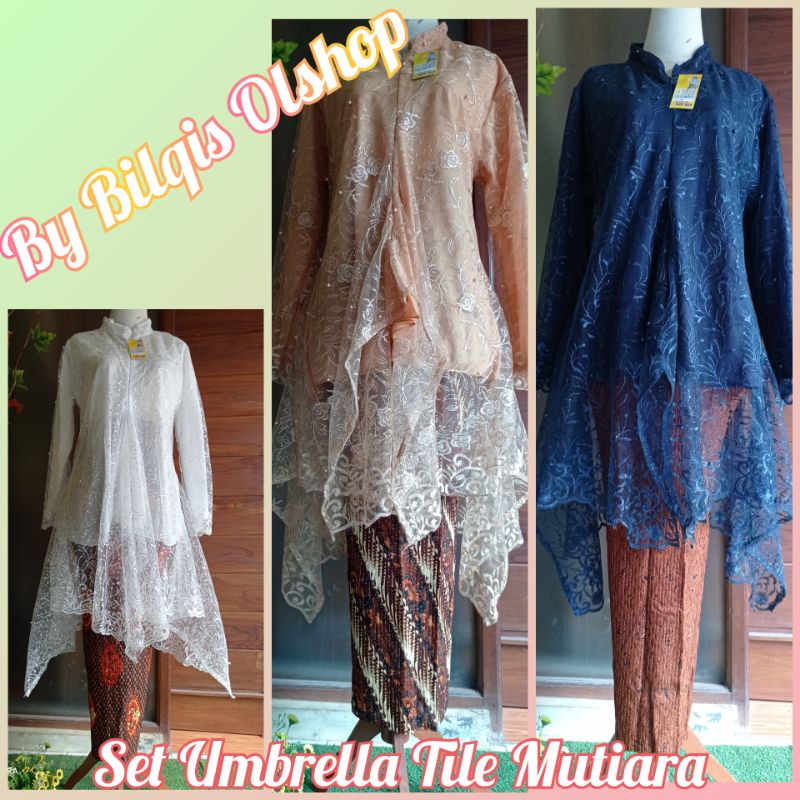 Kebaya Tille/Setelan Umbrella/Setelan Kebaya Rok Plisket/Setelan Kebaya Rok Plisket Batik Jawa/ <BQ>