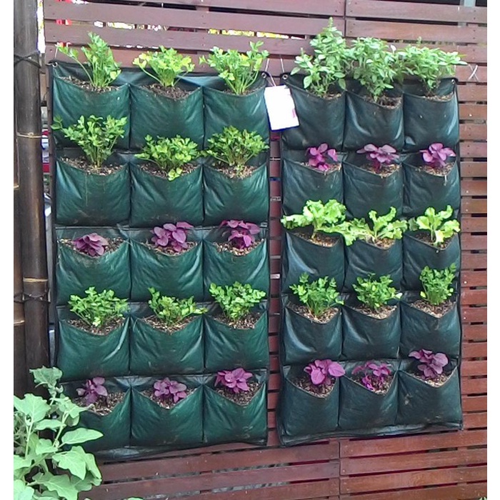 Wall Planter Vertical Easy Grow 15 Kantong Tanaman Pot Gantung Terpal