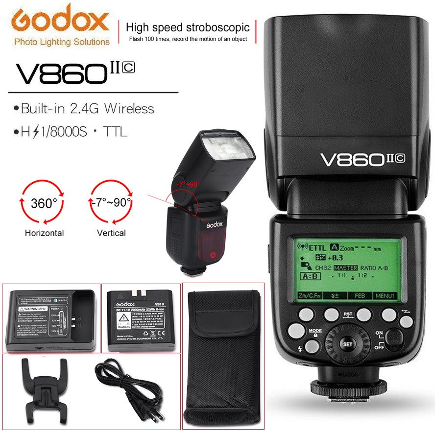 Flash Godox V-860II For Canon Li-tium 2000Mah