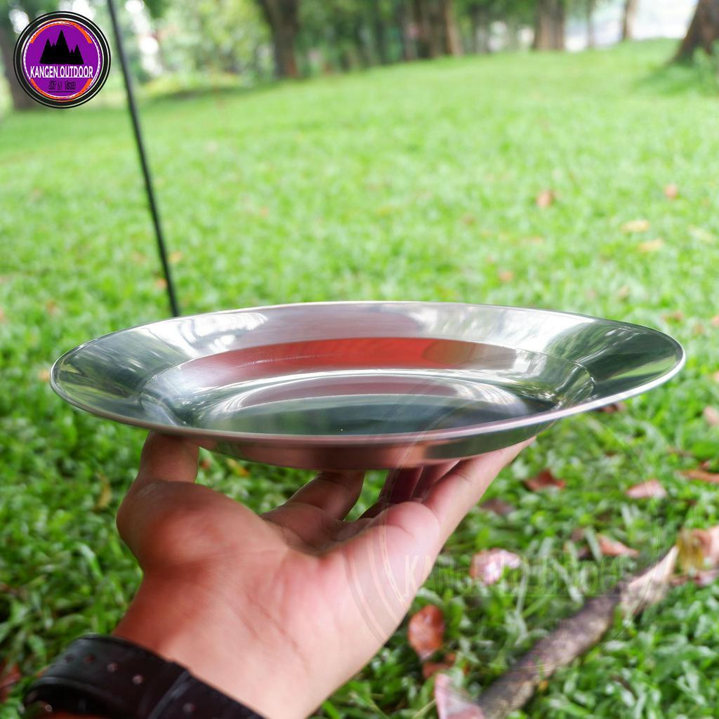 Piring camping stainless tebal outdoor 24 cm adv
