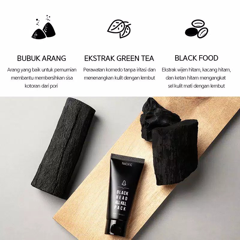nacific blackhead all kill pack Original pembersih komedo share jar/full