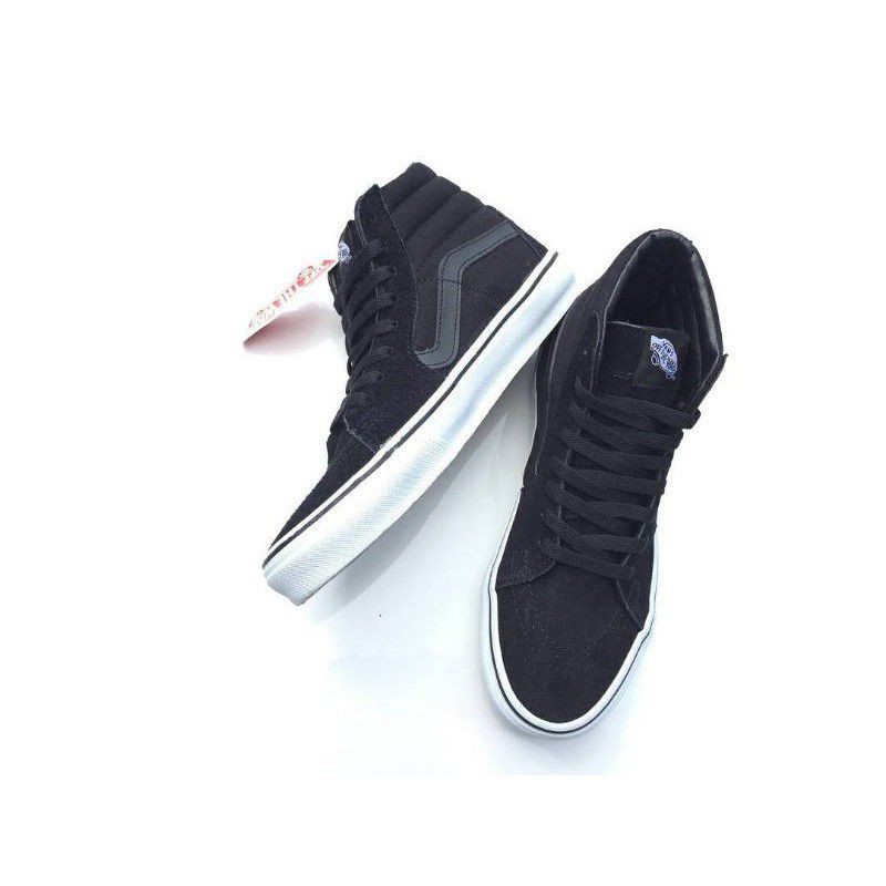 VANS SK8 HIGH BLACK WHITE SUPER PREMIUM MADE IN CHINA SEPATU PRIA/WANITA