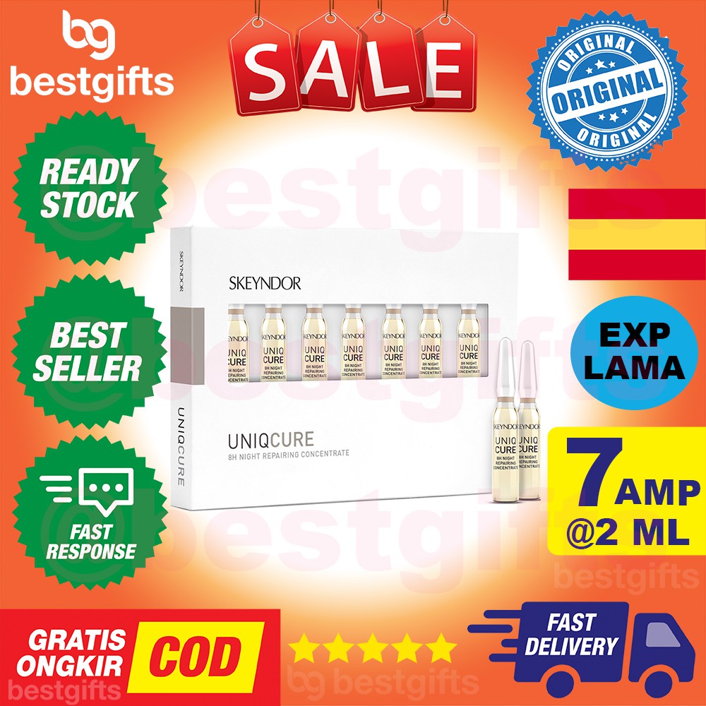 SKEYNDOR UNIQCURE 8H NIGHT REPAIRING CONCENTRATE PERBAIKAN DETOX KULIT WAJAH LELAH 2 ML - 7 AMPOULE