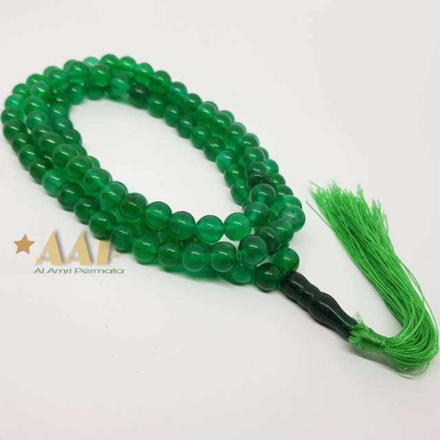 Tasbih Batu Giok Hijau Asli 99 Butir Original Stone / Tasbih Giok Hijau