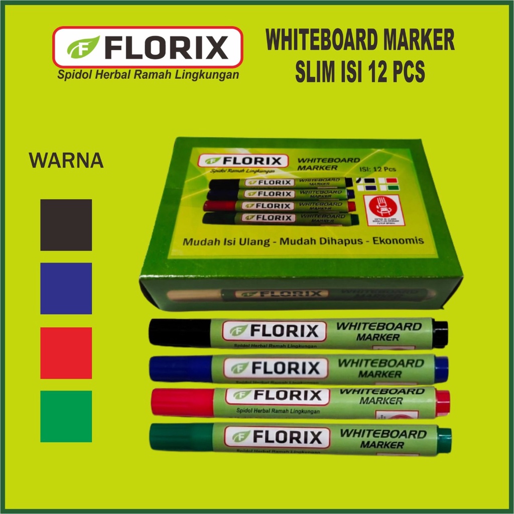 

Spidol Whiteboard FLORIX - Slim Mode (mudah dihapus)