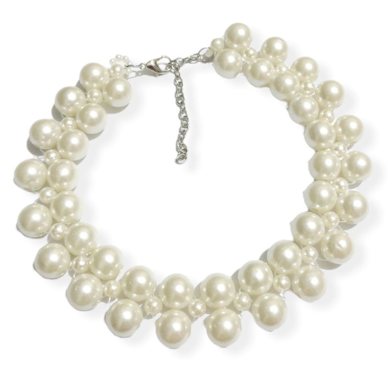 Juliette Big Pearl Korean Choker Necklace Kalung Mutiara Korea Anyam