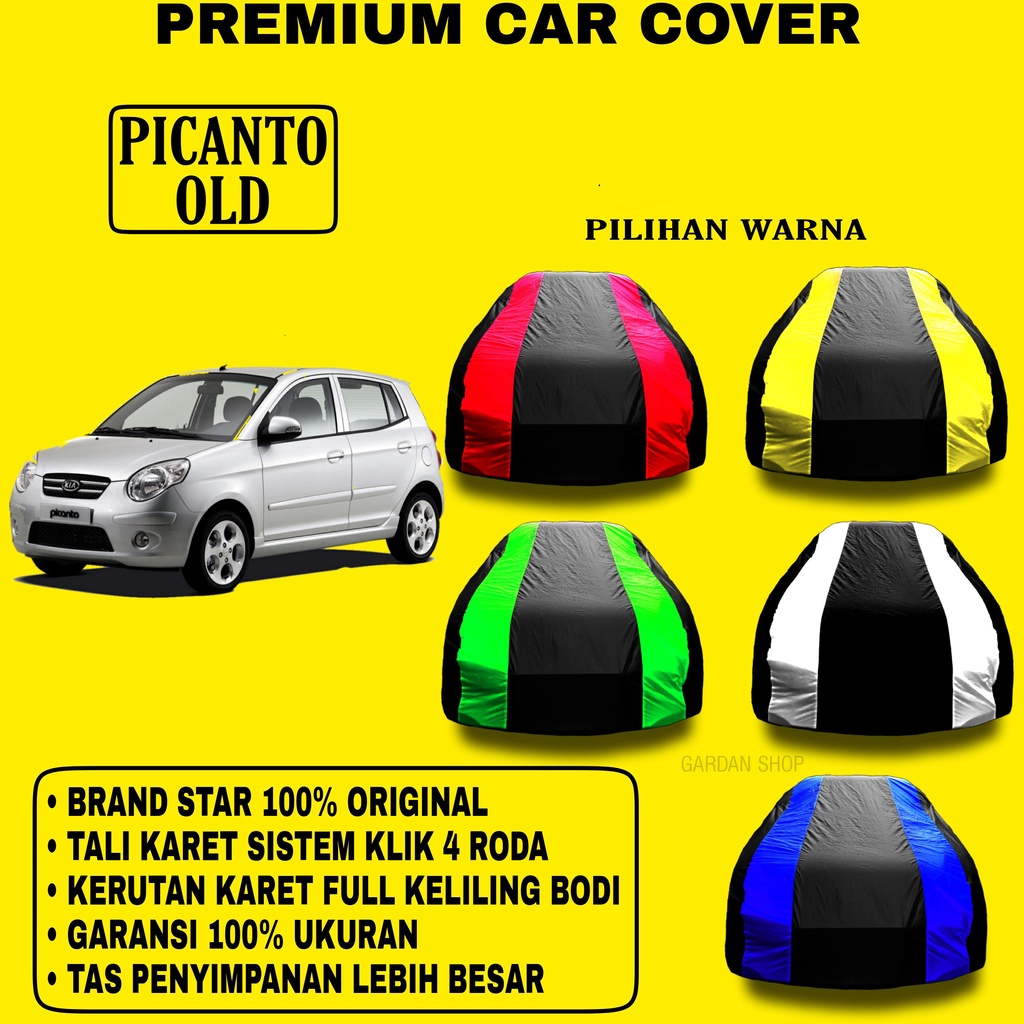 Body Cover PICANTO  OLD Garis 2 WARNA Penutup Pelindung Bodi Mobil Picanto Old PREMIUM