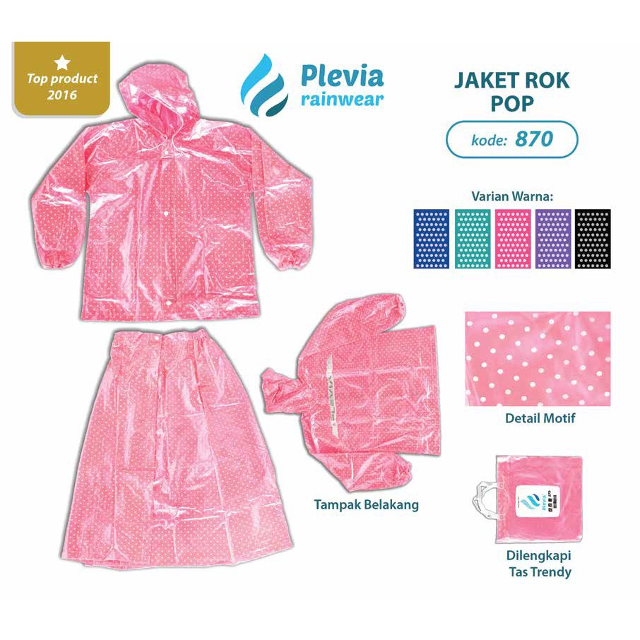 Jas Hujan Jaket Rok Plevia POP JR-870