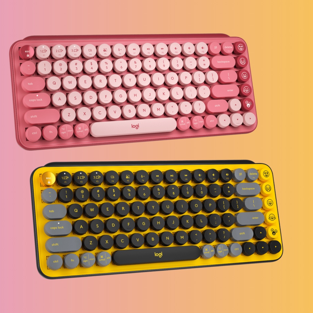 New Keyboard WIreless | Logitech Keyboard POP Keys - Yellow ( Original Garansi Resmi 2 Tahun)