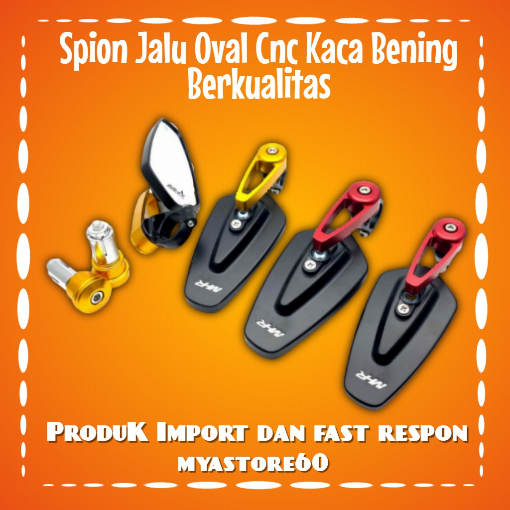 Spion Jalu Lipat Bar End Oval Cnc Universal  Spion Jalu Stang Cnc spion variasi aksesoris motor