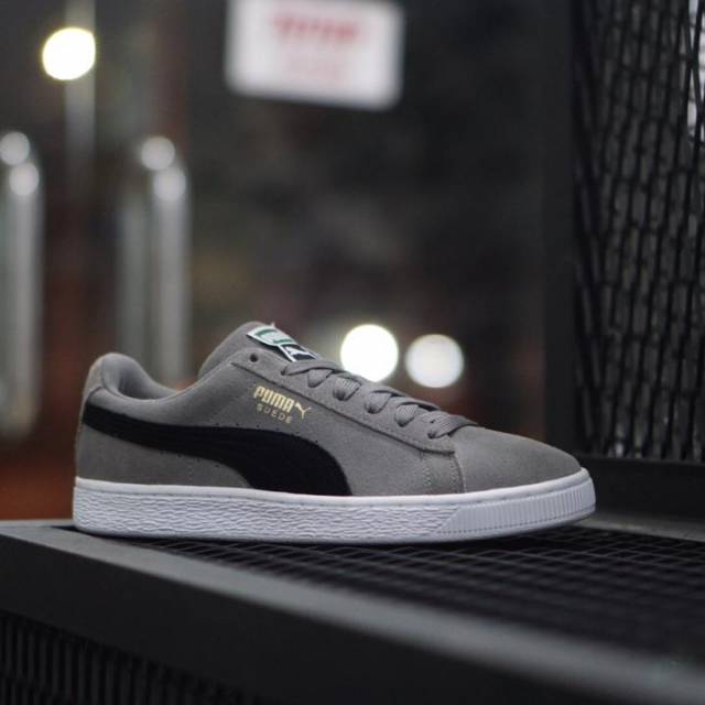 Sepatu pria puma suede grey black original BNIB