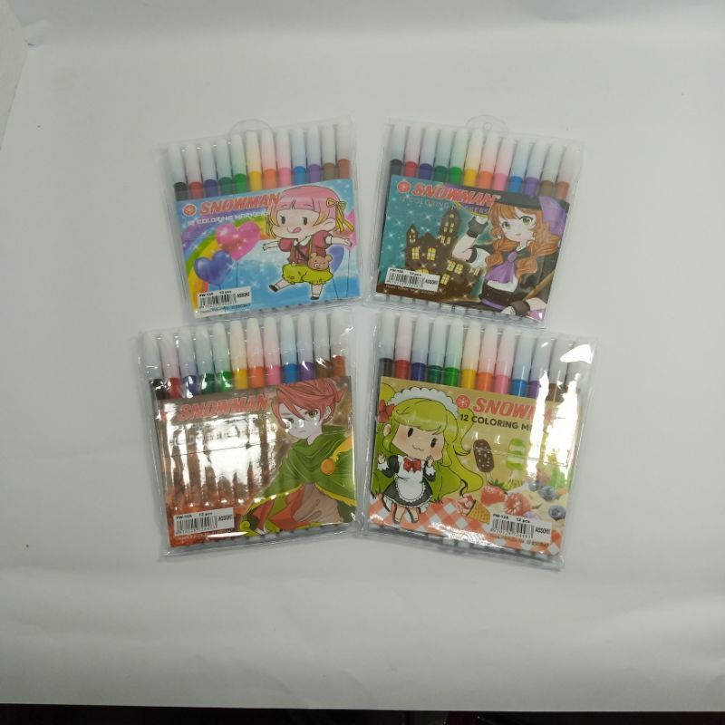 

SPIDOL KECIL 12 WARNA SNOWMAN COLORING MARKER PENSIL TYPE
