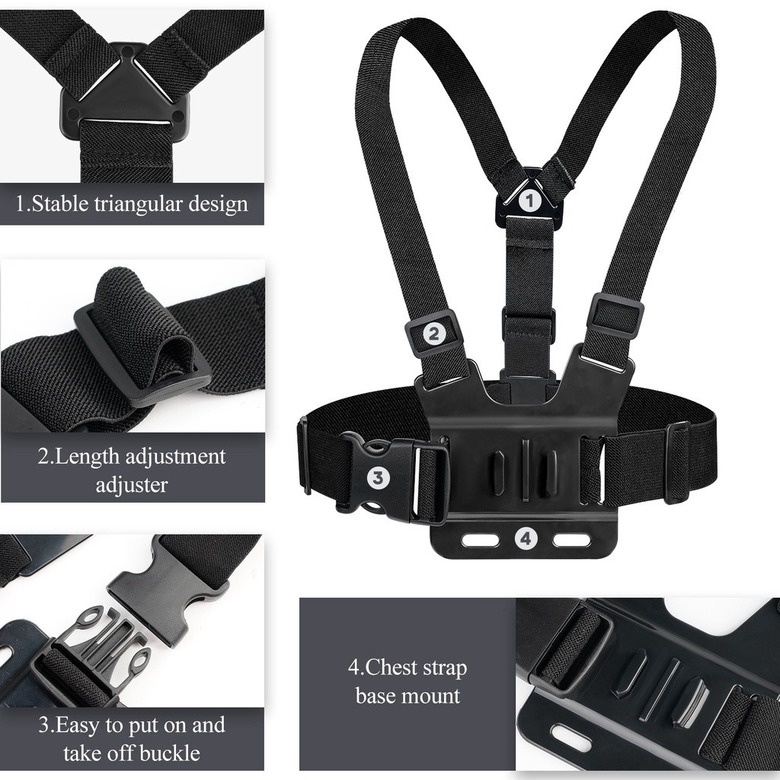 【Ready Stock】Kamera Mount Body Belt/Chest Strap Tali/Body Chest Strap Tali Dada/Chest Strap Tali Dada Handphone