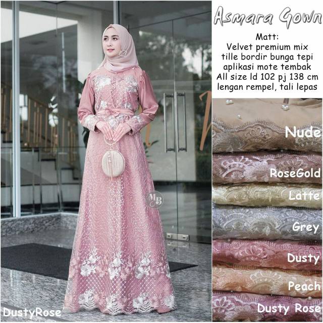 ASMARA GOWN BEST SELLER GAUN PESTA MUSLIMAH ORI