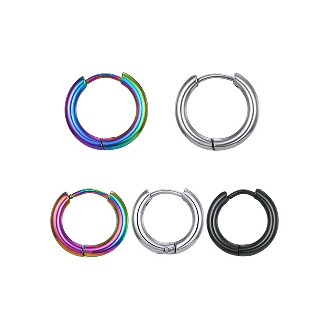 0d8LRC Anting Tusuk Fashion Steel color single retaining stainless steel (1pcs)