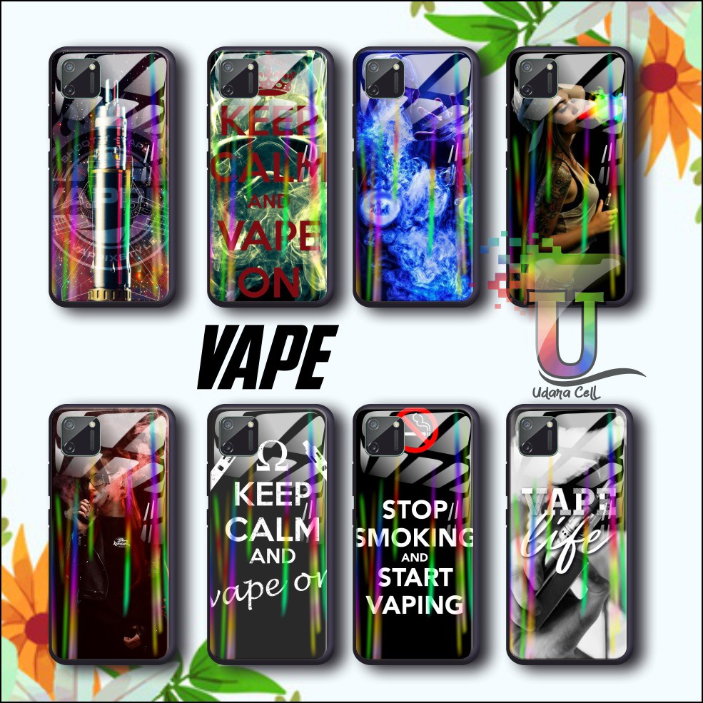 UC491 Case softcase gambar VAPE back case glass aurora realme u1 c1 c2 c3 3 x xt 5 5i 5s 6 6 pro