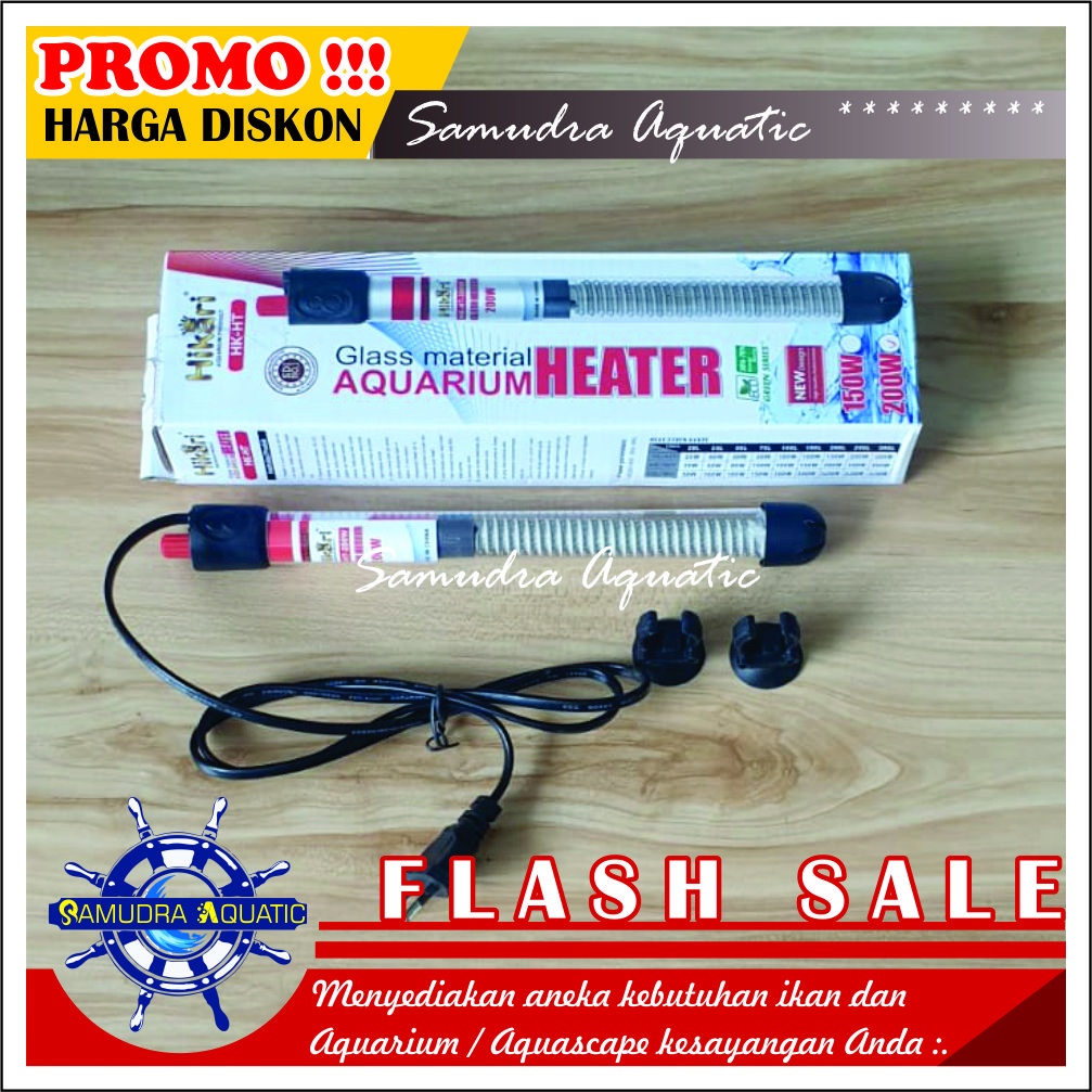 HEATER Pemanas Aquarium 200 Watt, Heater KOLAM, Hiter Penghangat Air Aquarium Aquascape (GRATIS BubleWrap)