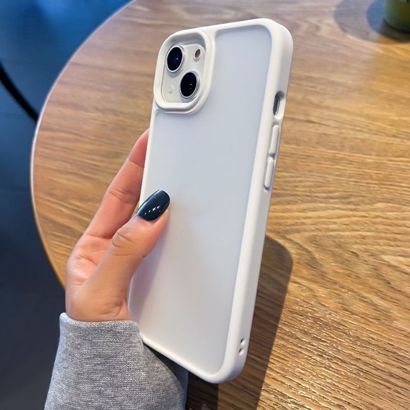 Case Pelindung Lensa Model Buram Transparan Untuk iPhone 13 12 11 Pro Max XS Max XR X 7 + 8 Plus