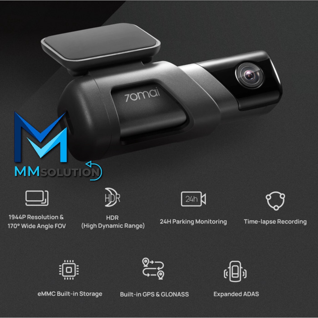 70mai Dash Cam M500 1944P GPS Built-in 64G FOV 170 ADAS Voice Control