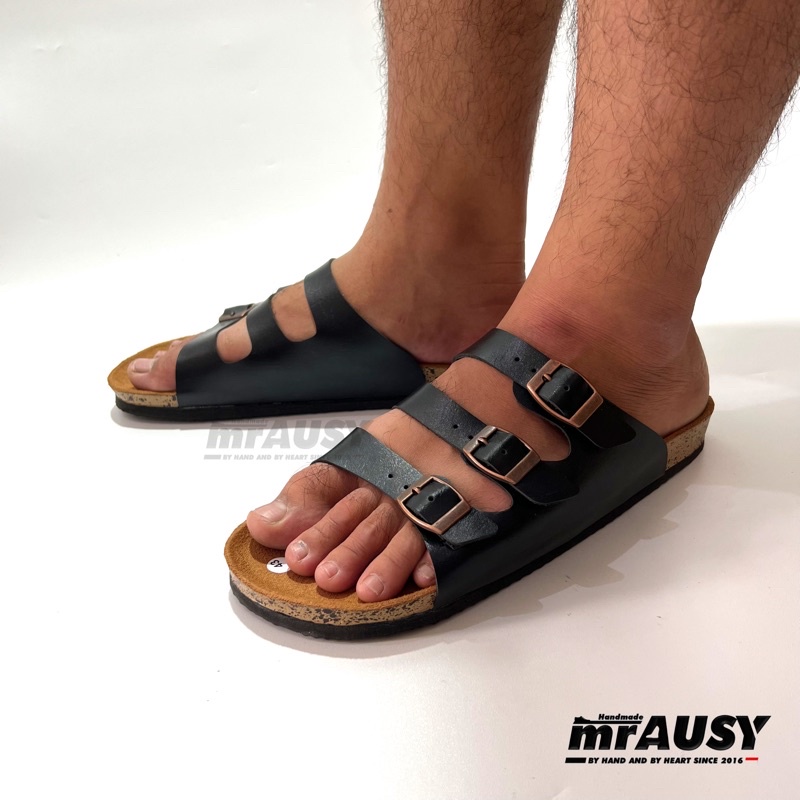 Sandal Selop Cowok/Pria Birken Casual mrAUSY Strap 3 Gesper 3