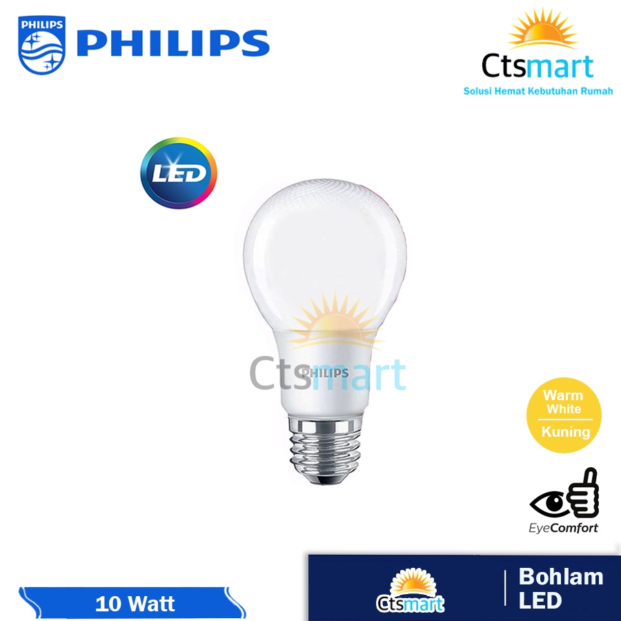 Lampu Bohlam LED Philips 12 Watt Kuning/Warm White 12W 12 W 12Watt