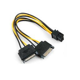 Cable 6 pin PCIe to 2 15 pin sata power - kabel power 6 pin to sata cabang