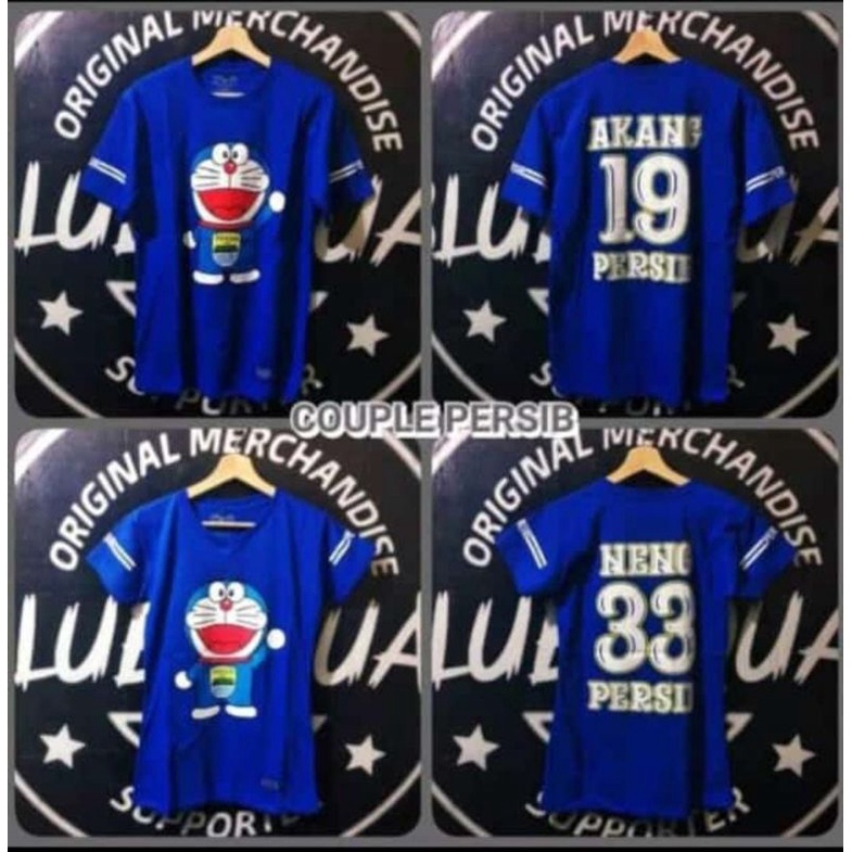 BAJU KAOS COUPLE PERSIB DORAEMON