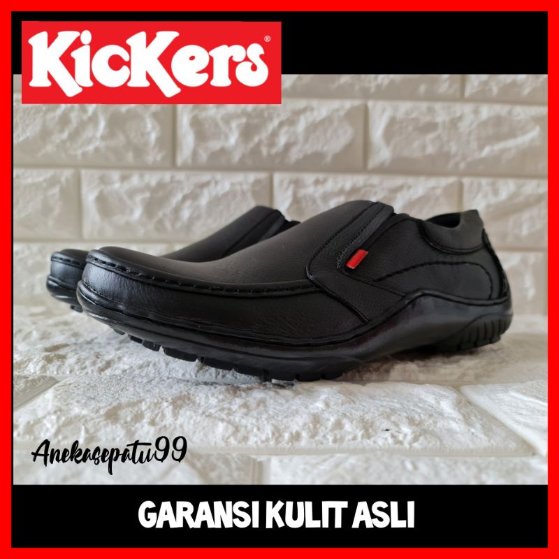 SEPATU PANTOFEL KICKERS PRIA KULIT ASLI GARANSI PROMO / SEPATU KERJA COWOK PANTOPEL FORMAL WEDDING