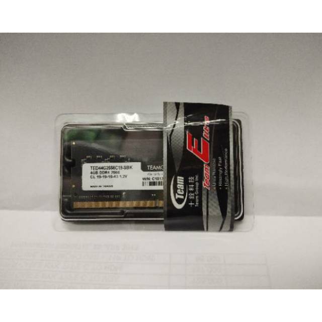 TEAM Elite RAM 4GB DDR4 2666Mhz /SODIMM 4GB DDR4 PC2666